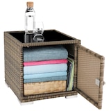 thumbnail of tectake Lot de 2 bains de soleil en rotin et aluminium avec table et housse de protection - marron naturel - 403771