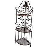 thumbnail of Eckregal Eisenregal Dekoregal Metallregal Gartenregal 3 Etagen Antik braun : Braun