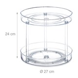 thumbnail of Relaxdays Drehteller, 2-stöckig, Ø 27 cm, drehbar, Drehscheibe für Kühlschrank, Kosmetik & Gewürze, rund, transparent