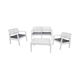 thumbnail of Dmora Outdoor-Lounge-Set Massa, Gartengarnitur mit 2 Sesseln, 1 Sofa und 1 Couchtisch, 100 % Made in Italy, Weiß