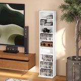 thumbnail of HOMCOM estantería para CDs y DVDs soportes para CD estrechos con 9 compartimentos estantes ajustables para salón oficina 33x24x140 cm blanco