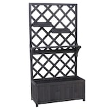 thumbnail of Canteiro elevado HWC-P68, plantador/caixa de flores treliça treliça suporte prateleira caixas suspensas madeira FSC® 135x70x30cm ~ cinzento antracite