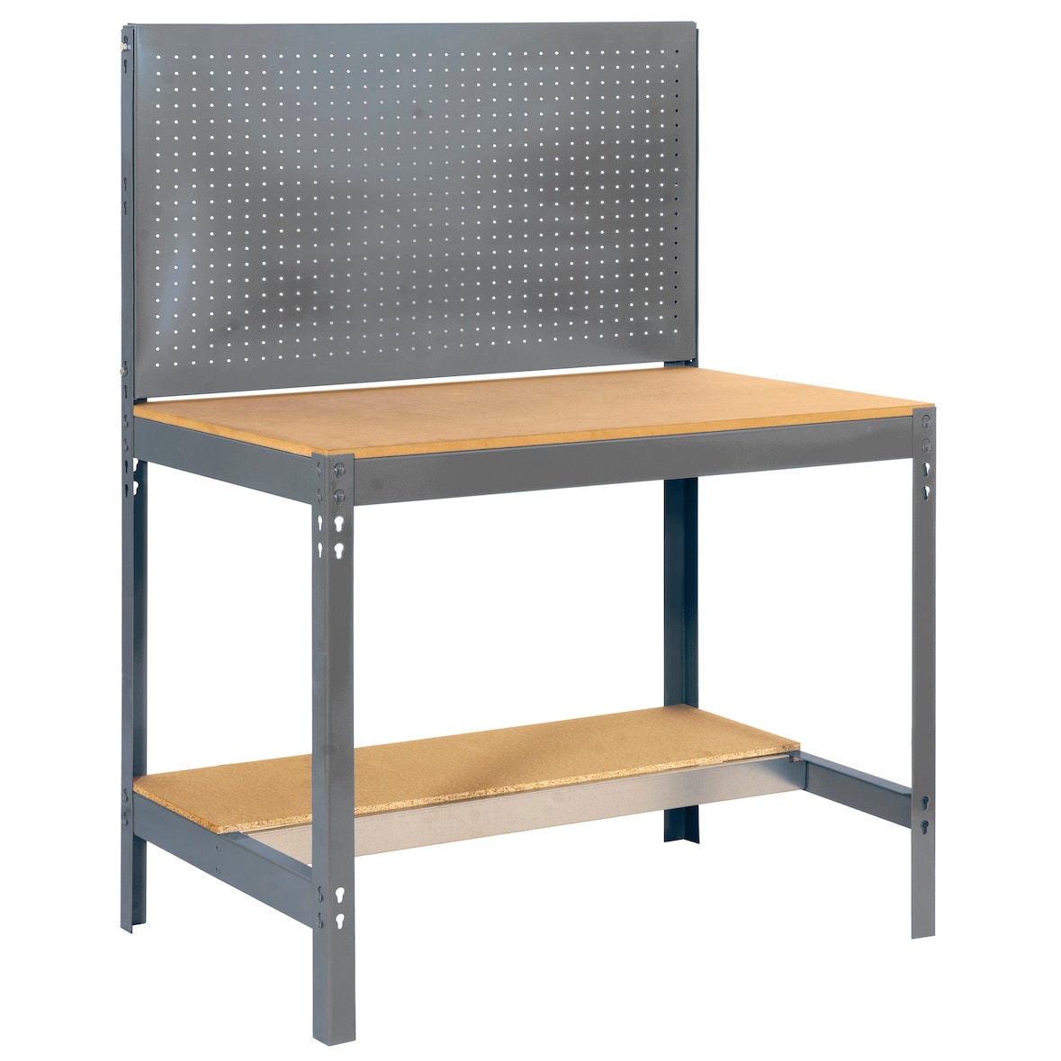 SimonRack Werkbank für Werkstatt, 1210x610 mm, Lochwand, Tragfähigkeit 600 kg, Grau - BT-2