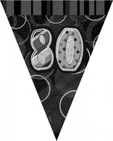 thumbnail of 80. Geburtstag | Wimpelkette schwarz / silber