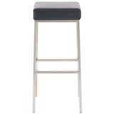 thumbnail of Banco de bar Montreal com cobertura em pele sintética aço inoxidável/preto