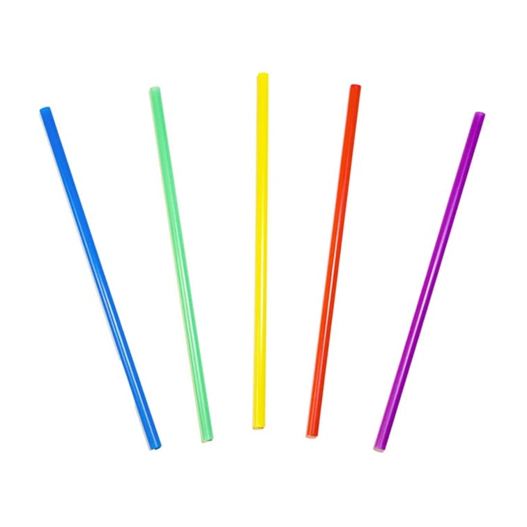 MONOUSO - Cannuccia Rigida Riutilizzabile in Plastica PP in Colori Assortiti Ø6mm 20cm (50 Pezzi)