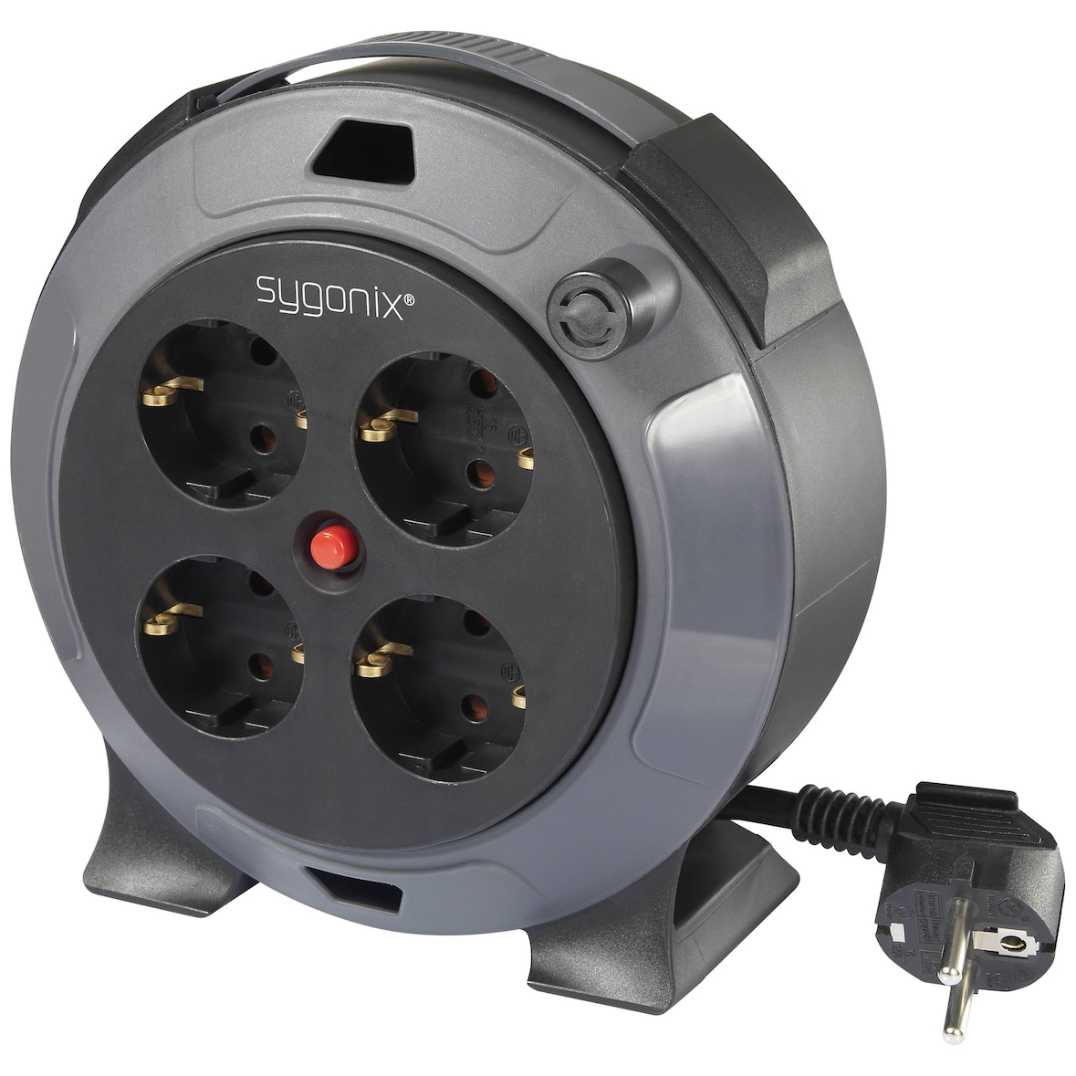 Sygonix SY-5806896 Kabeltrommel 5 m Schwarz Schutzkontakt-Stecker
