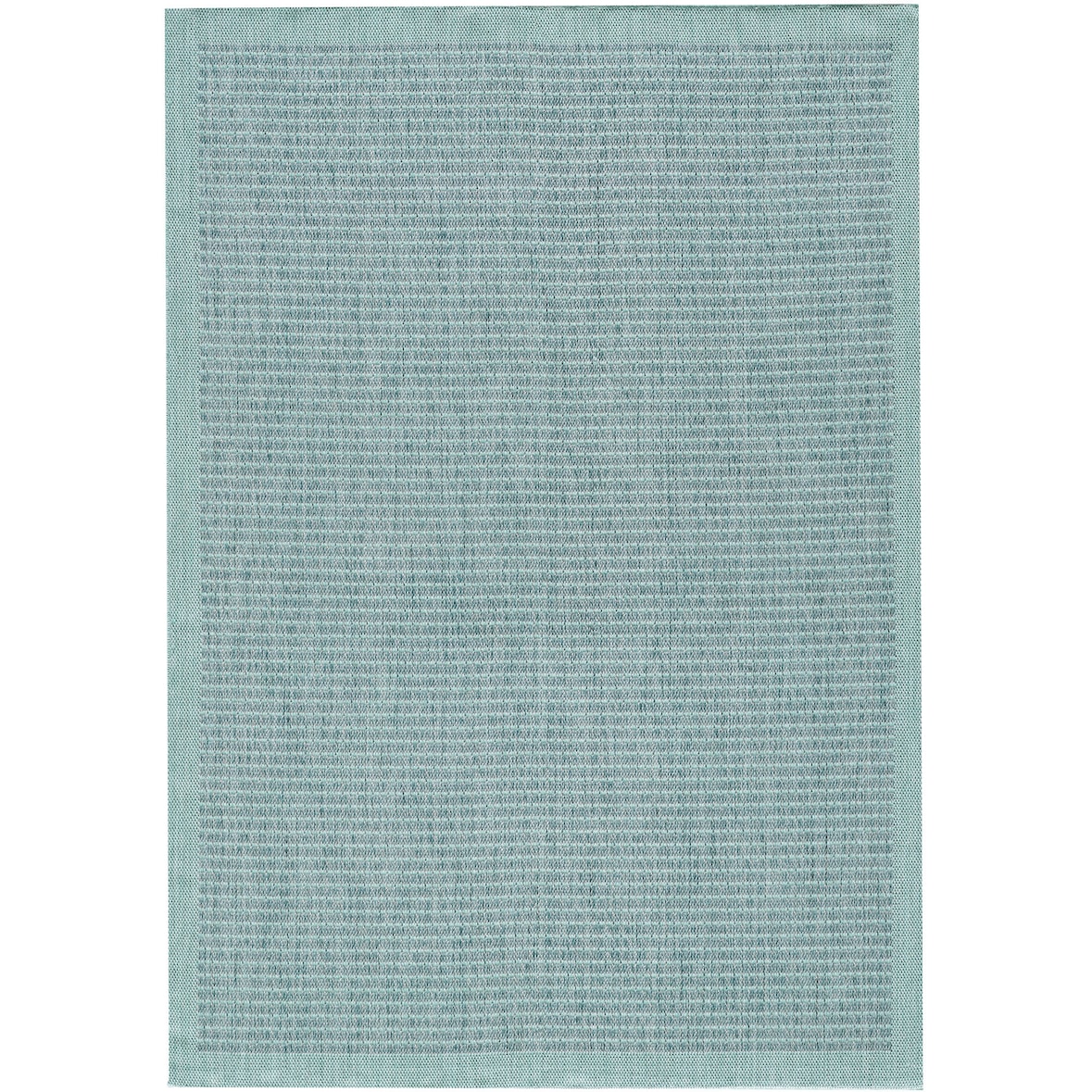 Teppich Balkon Unifarben Pflegeleicht Waschbar Strapazierfähig Terrasse Küche Blau 140x200 cm OEKO-TEX Gekettelt – ORIANA von Kadima Design