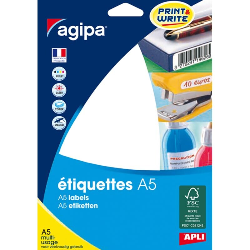 agipa Universal-Etiketten, Durchmesser: 45 mm, rund , weiß