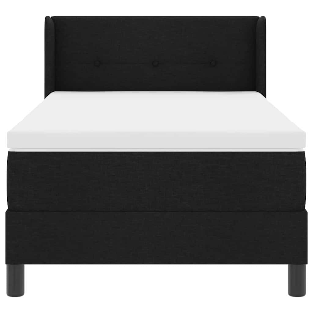 vidaXL Boxspringbett mit Kopfteil Schwarz 200 x 80 cm Stoff