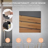 thumbnail of ECD Germany Standbriefkasten Anthrazit Edelstahl 170 cm freistehend, mit Zeitungsfach, Postkasten Holzoptik, pulverbeschichtet