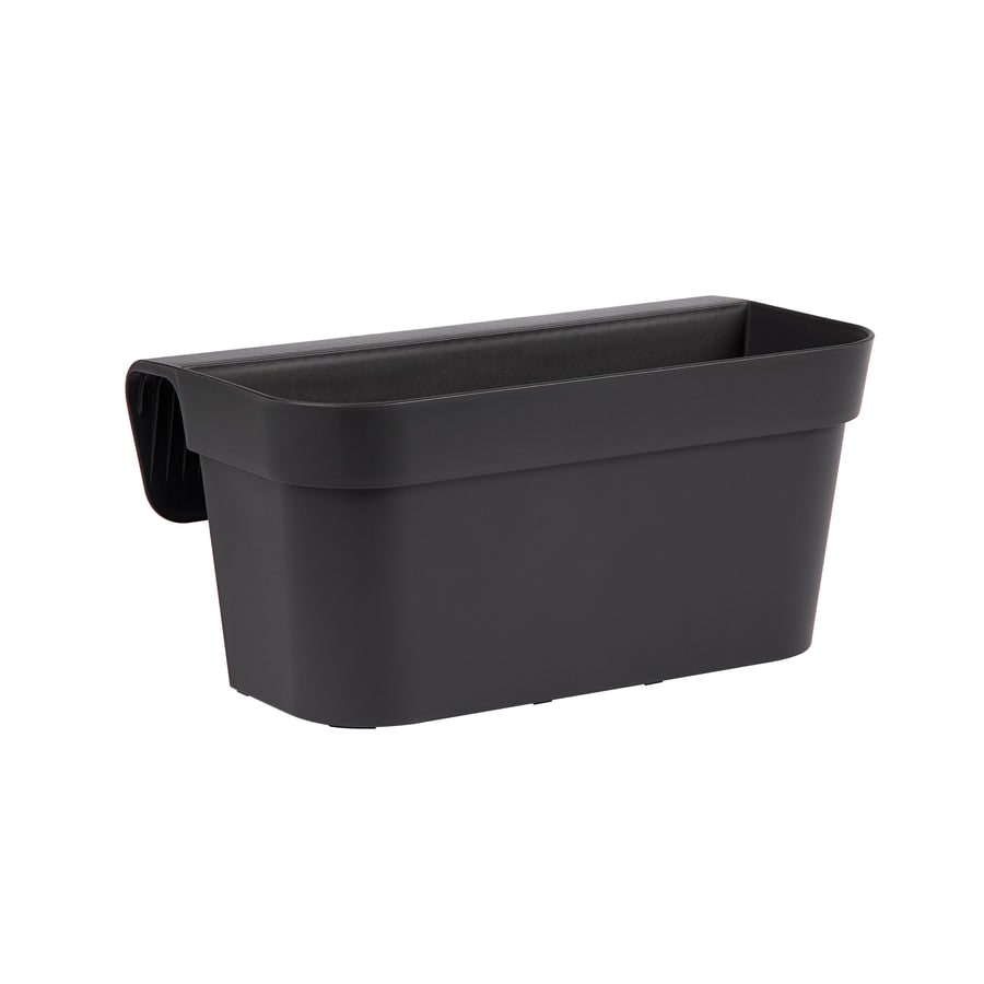 Nicoli vaso da balcone Arké Balcony, balconiera in resina cm 40x23x18h, fioriera autoportante per parapetto - Antracite
