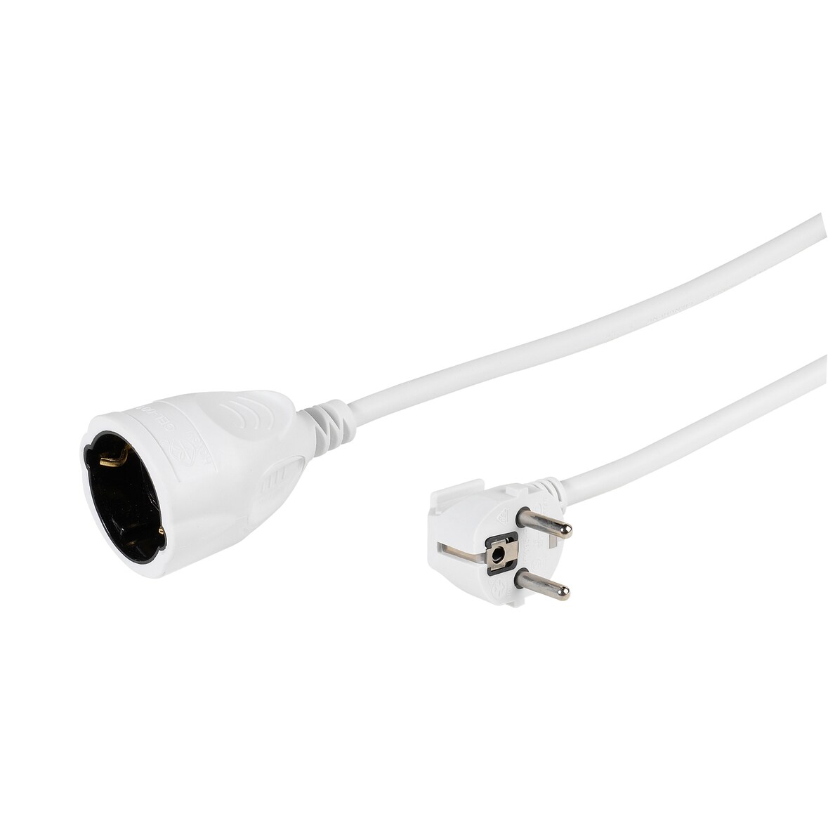 Verlängerungskabel Schuko-Stecker auf Steckdose, 3 Meter, weiß