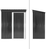 thumbnail of ML-Design Metall-Gerätehaus M 150x184x76 cm | Dunkelgrau, Pultdach, Schiebetür, Fundament