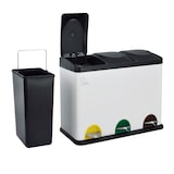 thumbnail of SVITA TC3X20 pedaalemmer 60 liter wit 20L triple XXL afvalbak 3-compartimenten afvalscheiding keukenemmer