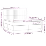 thumbnail of vidaXL Boxspringbett mit Matratze & LED Hellgrau 160x200 cm Stoff