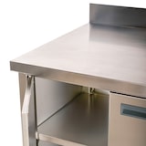 thumbnail of Romux® Mesa de Aço Inoxidável para Hotelaria de Parede com Portas de Batente 1000x600x850 mm Desmontável | Mesa de Trabalho Inox Bar Restaurante