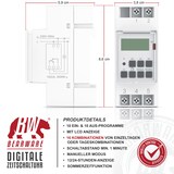 thumbnail of BEARWARE Zeitschaltuhr digital - für DIN Hutschienen im Verteilerschrank Schalttafeln - 2 Klemmen Input, 3 Klemmen Output - 16A/3680W