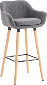 thumbnail of DELUKE® Barhocker mit Lehne Hellgrau VILO - Stoffbezug, 99x55x46cm | Barhocker mit Lehne Tresenhocker Barstuhl Küchenhocker Thekenhocker hoher Stuhl
