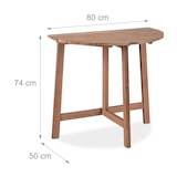 thumbnail of Relaxdays Klapptisch, halbrund, HxBxT: 74 x 80 x 50 cm, Balkon, Terrasse & Garten, Holz, Outdoor, Wandklapptisch, braun