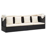thumbnail of vidaXL Gartenbett mit Dach Poly Rattan : Farbe - Schwarz