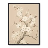 thumbnail of Lámina con marco roble WHITE CHERRY BLOSSOMS 21x30 cm Product size: 40x50 cm;  JAP 004  impreso en papel de primera calidad de 180gr.