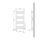thumbnail of Elektrischer Badheizkörper mit Heizstab 600W 400x800 mm Chrome gerade mit Seitenanschluss & Thermostat Digitalanzeige LuxeBath