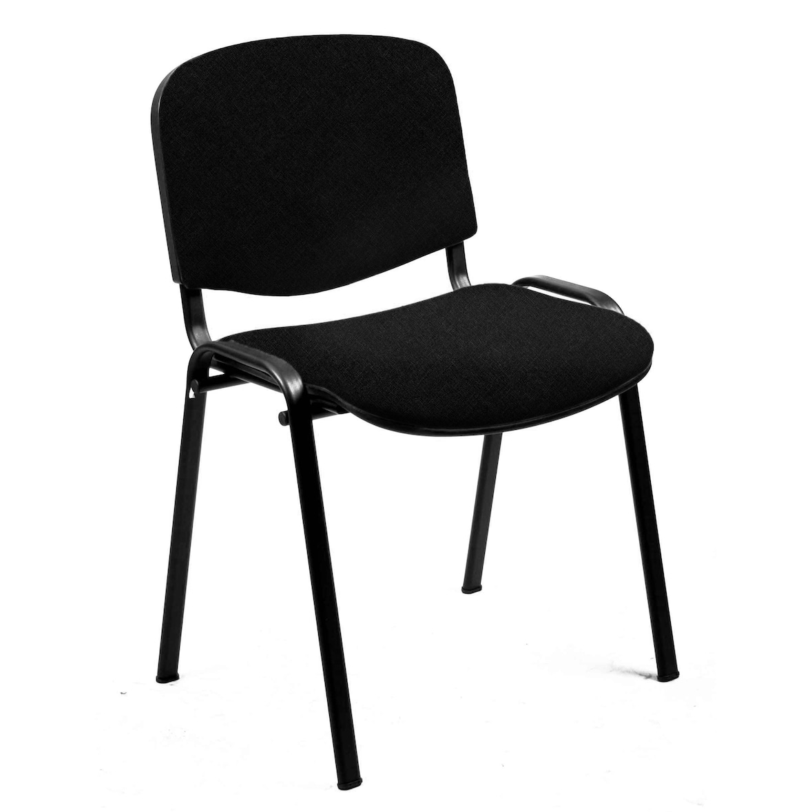 UniSit Pack 4 Sillas confidente dado apilable tapizada negra