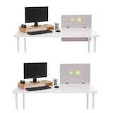 thumbnail of Divisorio acustico da scrivania HWC-G75, bacheca da scrivania con schermo privacy per ufficio, a doppia parete in tessuto/tessuto ~ 65x60cm grigio