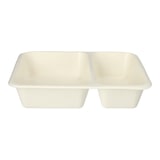 thumbnail of 50 Siegelschalen Zuckerrohr, PLA beschichtet 2-geteilt 1200 ml 4,9 cm x 22,7 cm x 17,8 cm