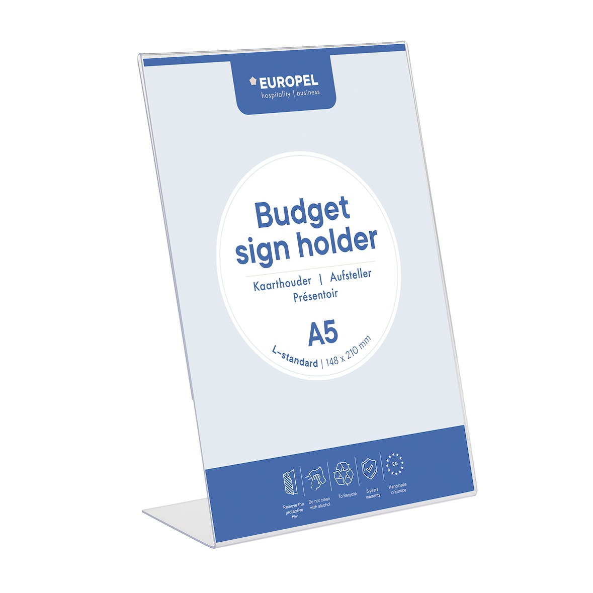 Europel Kaarthouder Budget L-standaard A5 Staand - 10 stuks