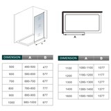 thumbnail of AICA Walkin Panel de ducha con Película de Seguridad a Prueba de Explosiones Perfil Negro mate con Barra1 de 90cm Tamaño (78-80)x200cm