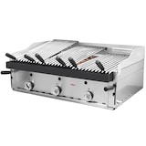 thumbnail of MBH - Grelhador industrial a gás de pedra vulcânica 90 cm. Grelhador profissional em aço inoxidável e tipo basco para restaurante e hotelaria.