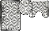 thumbnail of 3 Teiliges Badematten-Set mit Muster aus Polyester und Schwarz