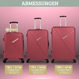 thumbnail of 3tlg. Hartschalenkofferset mit Schloss KENDO ABS Material, Hartschalenkoffer mit Rollen Trolley Koffer Reisekoffer Reisekofferset Gepäck, Rot