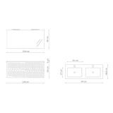 thumbnail of AQA Design Composizione da bagno in MDF doppia vasca 5 pezzi VENERE rovere rio cm. L.121 P.46,5 H.190 MPVE40-RR