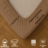 thumbnail of EXKLUSIV HEIMTEXTIL Jersey Spannbettlaken Premium 200 x 220 cm Nougat 100% Baumwolle Öko - Tex Zertifiziert Bed-Sheet Bettlaken Spannbetttuch Topper