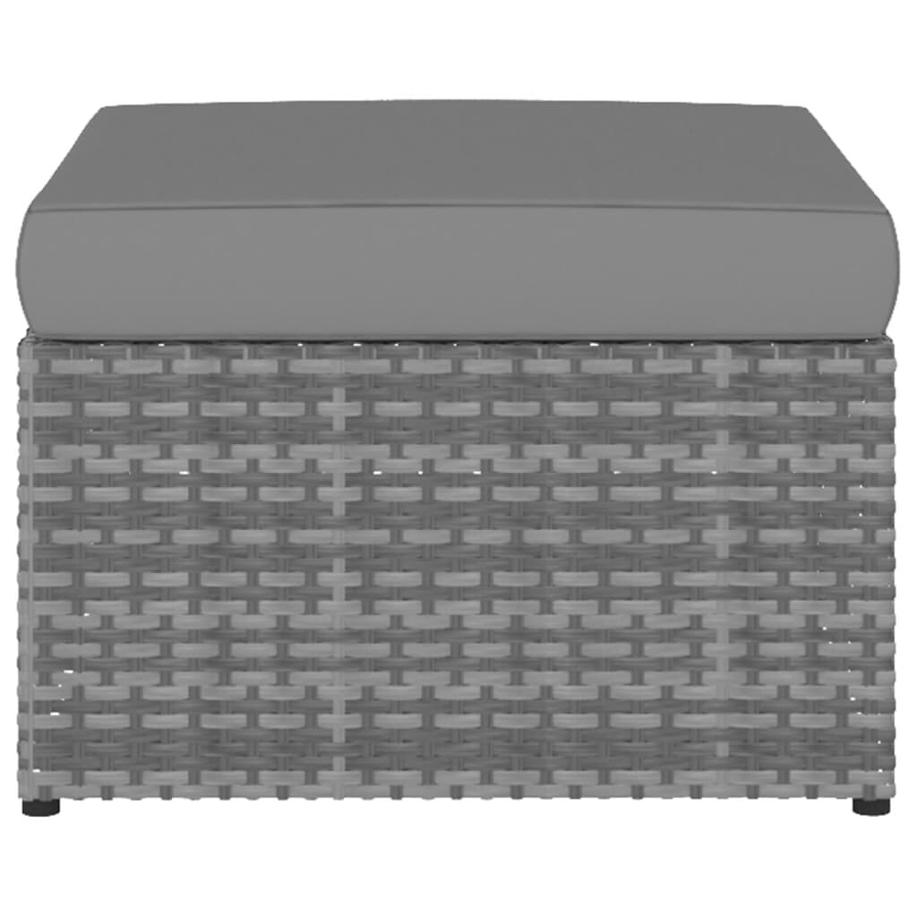 vidaXL Gartensessel mit Hocker Poly Rattan Anthrazit : Farbe - Anthrazit