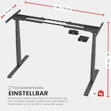 thumbnail of bümö höhenverstellbarer Schreibtisch Gestell, Lite in graphit, elektrisch höhenverstellbar mit Memory-Steuerung - Schreibtischgestell für Bürotisch