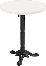 thumbnail of Runder Tisch 60 cm klappbar weiße/silberne Tischplatte und schwarzes Gestell