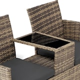 thumbnail of tectake panca da giardino in polyrattan con tavolino - naturale/grigio scuro - 404560