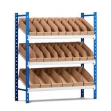 thumbnail of PROREGAL Schrägbodenregal MAXIMUS | Grundregal | HxBxT 120x125x40cm | 3 Ebenen | Fachlast 130kg | Lichtblau/Lichtgrau