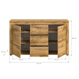 thumbnail of Jam Sideboard 2 Türen, 3 Schubladen Eiche Dekor.
