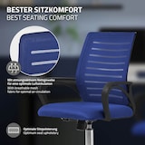 thumbnail of Ergonomischer Bürostuhl mit Armlehnen Netzgewebe Blau mit Rollen