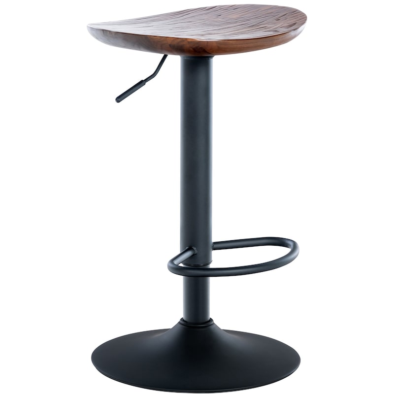 DELUKE Barhocker hhenverstellbar Walnuss SABU - Holz, 56-80x41x38,5cm |  Barhocker ohne Lehne Tresenhocker Barstuhl Kchenhocker Thekenhocker | METRO