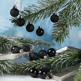 thumbnail of Christbaumkugel Weihnachtskugel bruchfest glänzend matt schwarz 14 Stk