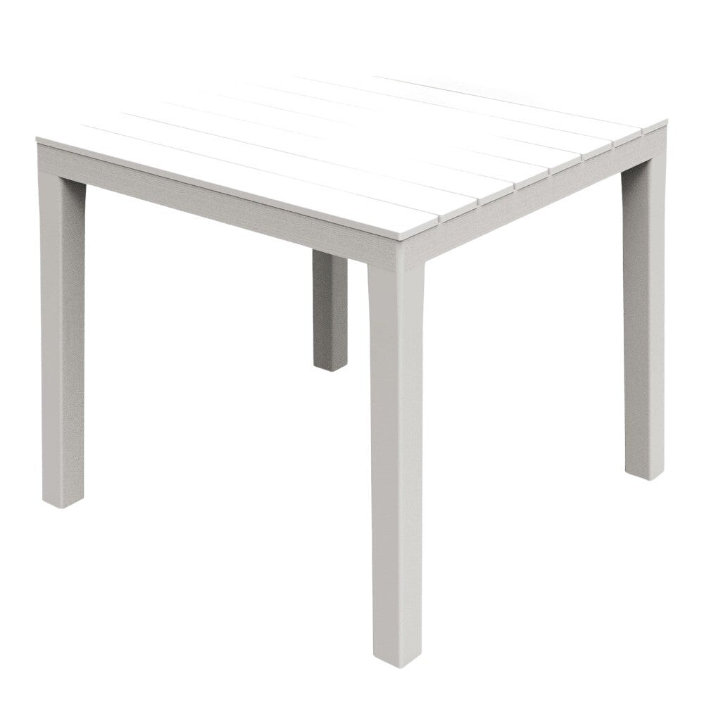 Tavolo da esterno quadrato componibile in polipropilene 78x78xH73 cm -  Bianco