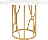 thumbnail of Merax Runder Esstisch 80 x 80 x 76cm, marmorierte MDF-Platte, für 4-6 Personen in Esszimmer & Wohnzimmer, Gold
