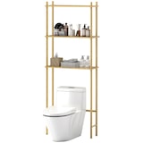 thumbnail of Toilettenregal Bambus Naturholz 69x26x181 cm mit 3 belüfteten Ablagen, verstellbaren Füßen und Umkippschutz, platzsparend über WC