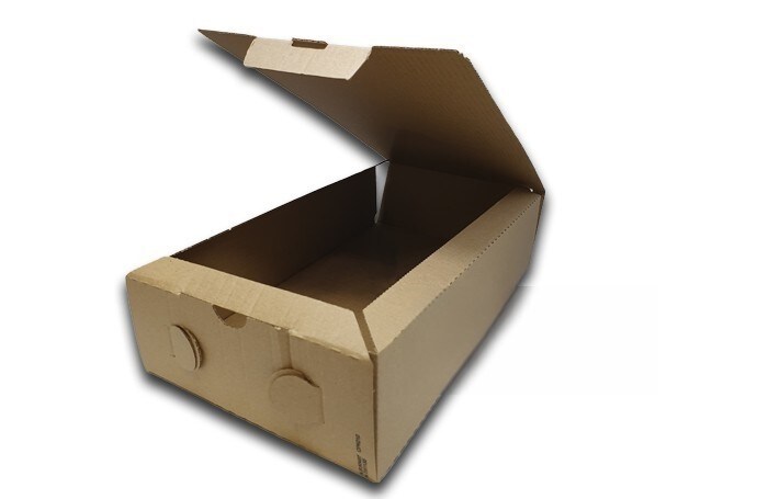 Caixas de pizza de papelão kraft padrão 31x17x7 cm. Modelo: CPK010